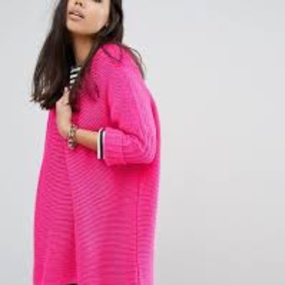 hot pink oversized sweater